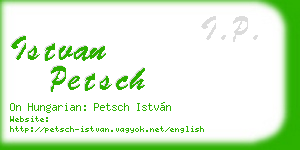 istvan petsch business card